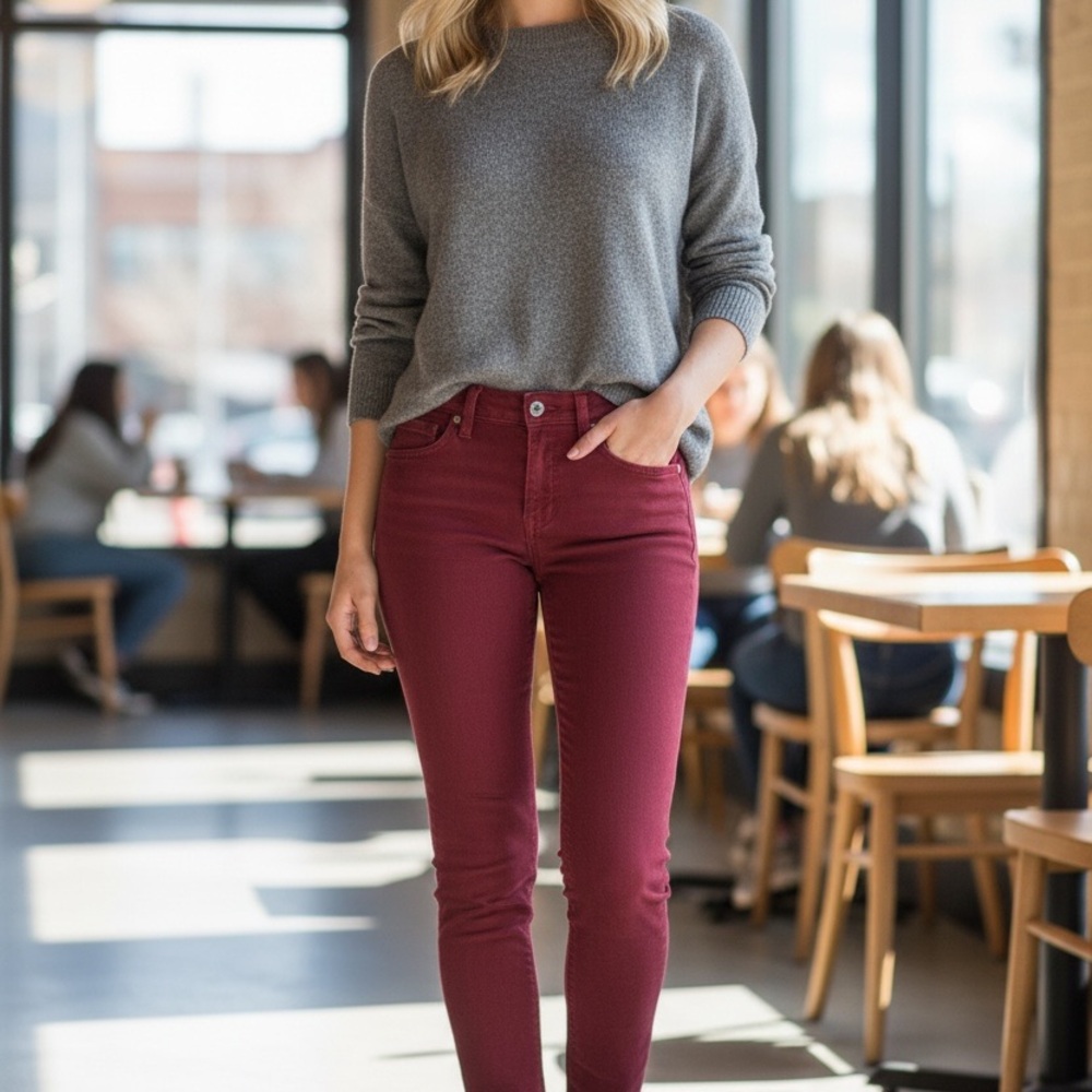 Rock & Republic Women's Dark Red Skinny Jeans